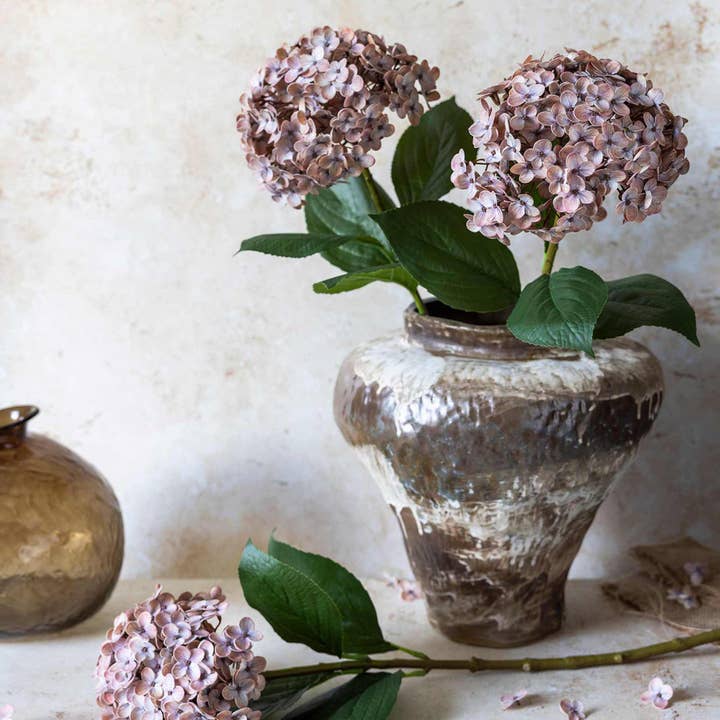 ARTIFICIAL REAL TOUCH HYDRANGEA, ANTIQUE BLUSH for wholesale by Abigail Ahern