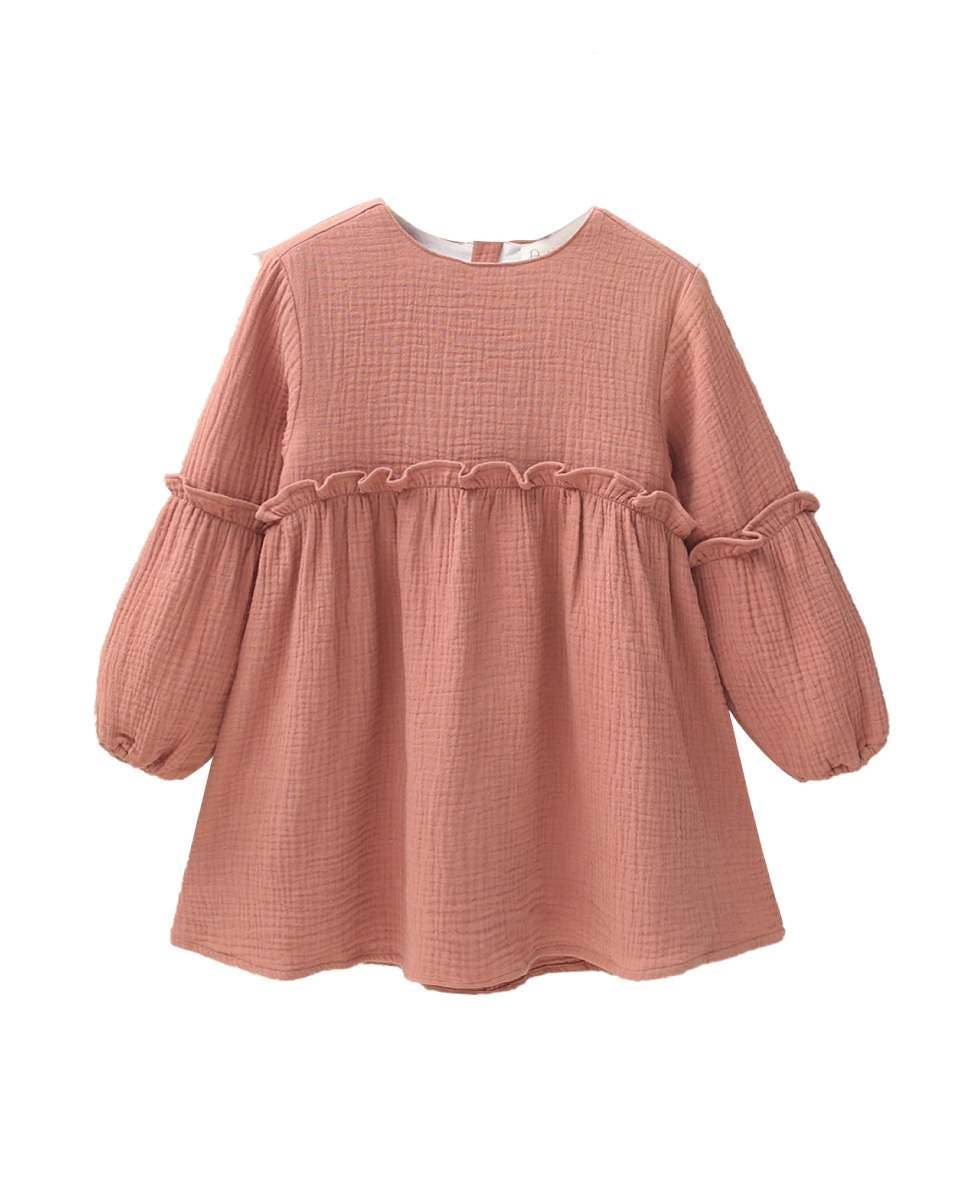 Rose Caldera Long Sleeve Ruffle Girl's Dress for wholesale on Faire0