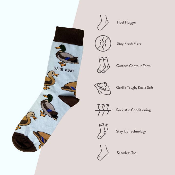 Bare Kind Socks - Wholesale Socks - Unisex - Duck Socks | Bamboo Socks | Blue Socks | Farm Socks6