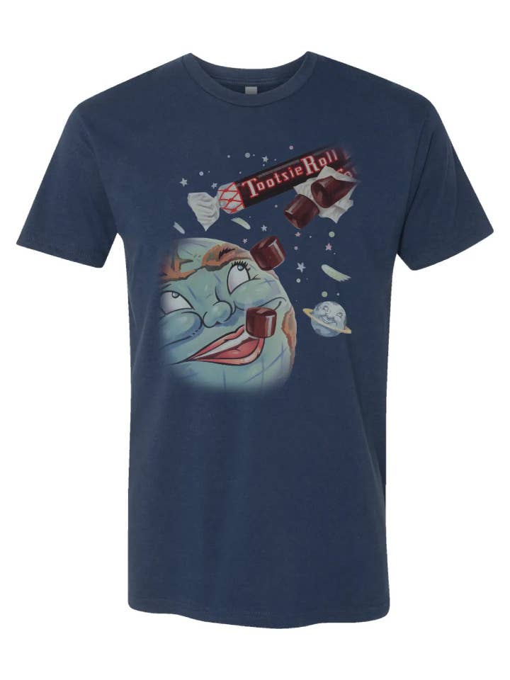 Grandpa Joe's Candy Shop - Wholesale Screen printed t-shirt – unisex - Tootsie Roll® Moon T-Shirt Vintage 1920 Retro Advertisement