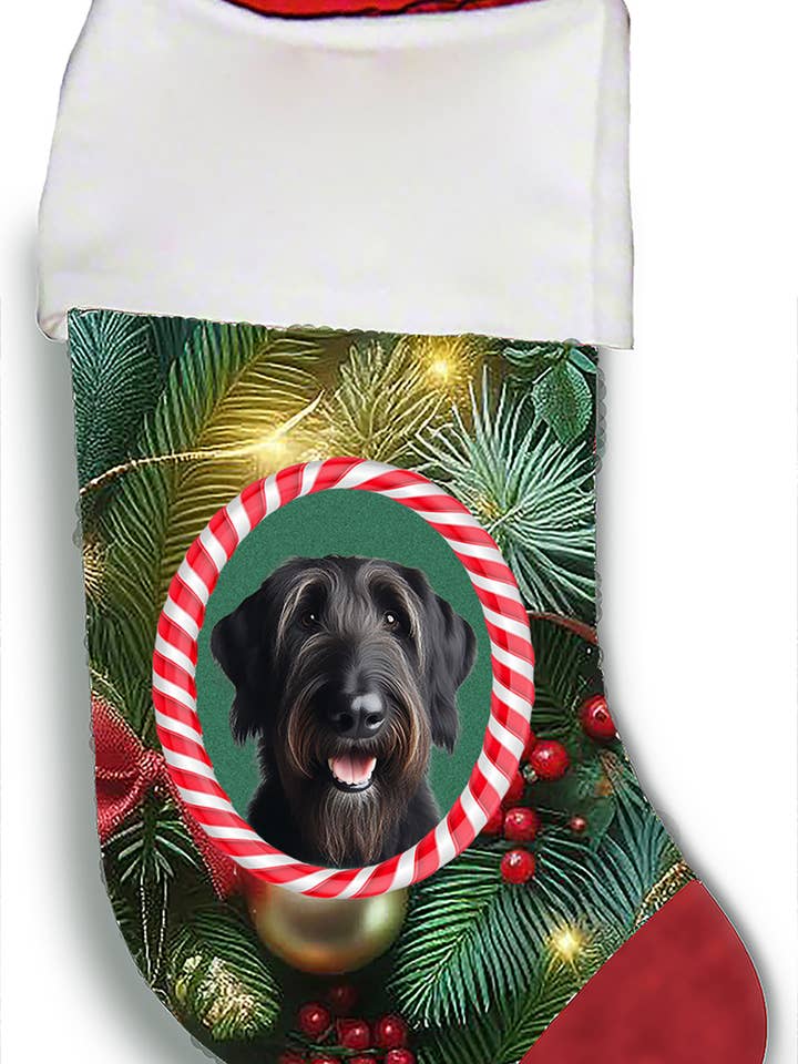 Chien-loup irlandais noir - Chaussette de Noël pour la vente par Best of Breed Products