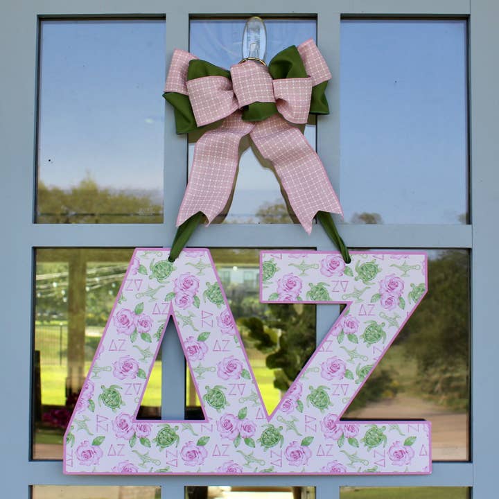 Delta Zeta Door Hanger for wholesale by Front Porch Elegance