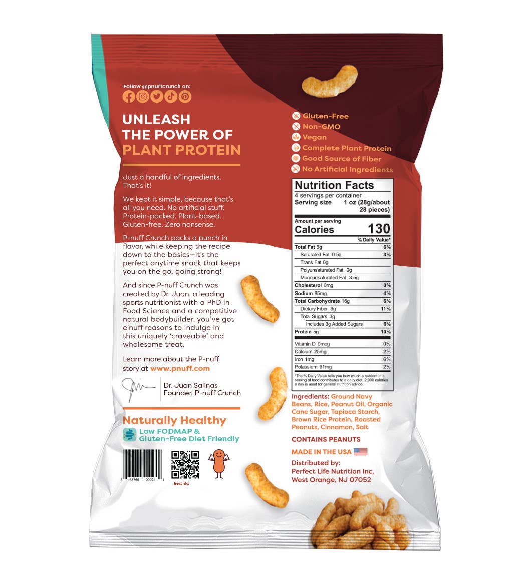 Pnuff Crunch - Vente Encas soufflé - Cinnamon P-nuff Crunch 4oz Paquet de 61