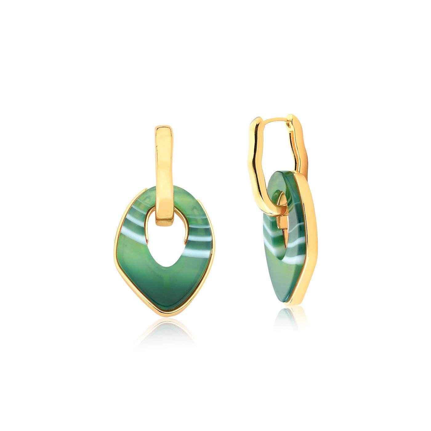 Carla Dieterich - Wholesale Dangle Earrings - Gaya Earring- Striped Green Agate