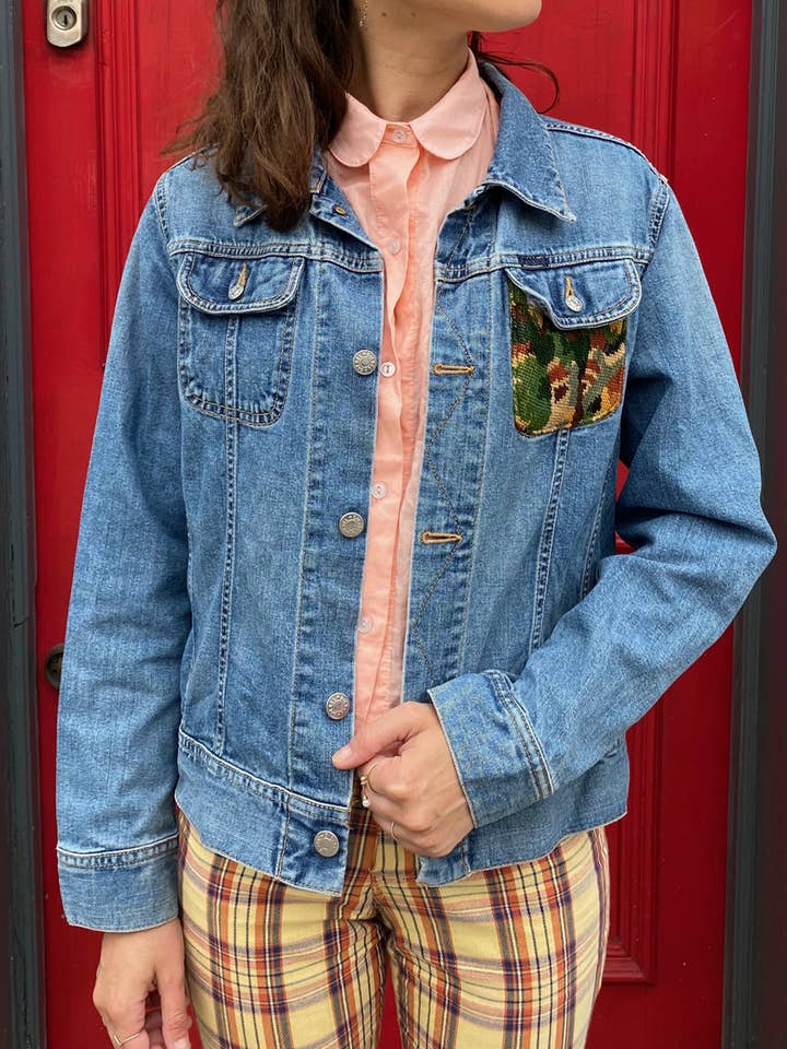 Frankie - Venta al por mayor Cazadora vaquera - Mujer - Chaqueta vaquera reciclada con bordado vintage