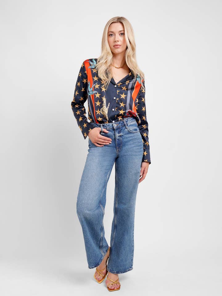 Jessica Russell Flint - Wholesale Button Down Shirt - Women's - Blazer Shirt / "Sailor's Dreams"
