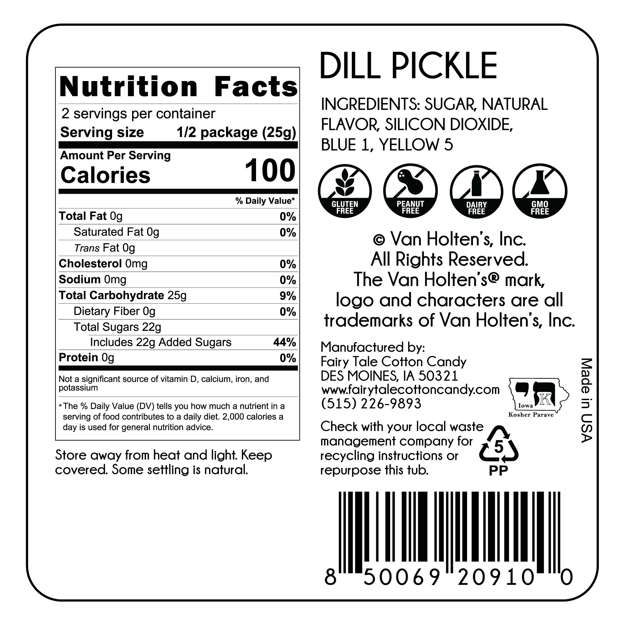 Fairy Tale Cotton Candy - Wholesale Cotton Candy - Van Holten's Big Papa Dill Pickle Cotton Candy3