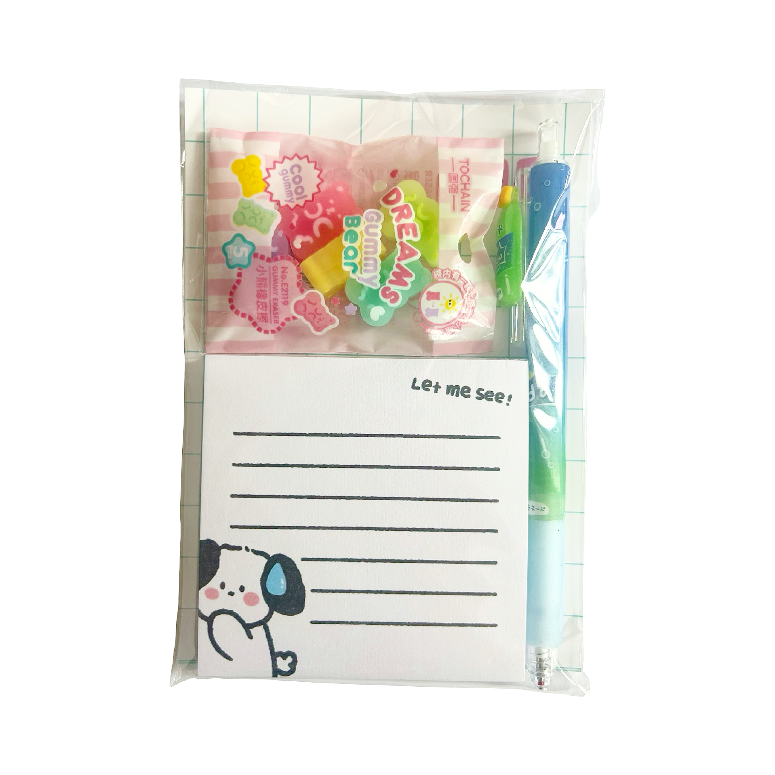 Pop Cutie Accessories & Gifts - Europe - Wholesale School Supplies - Kids - Pop Cutie Kawaii Dog Stationery Gift Set - Memo Pen Eraser2