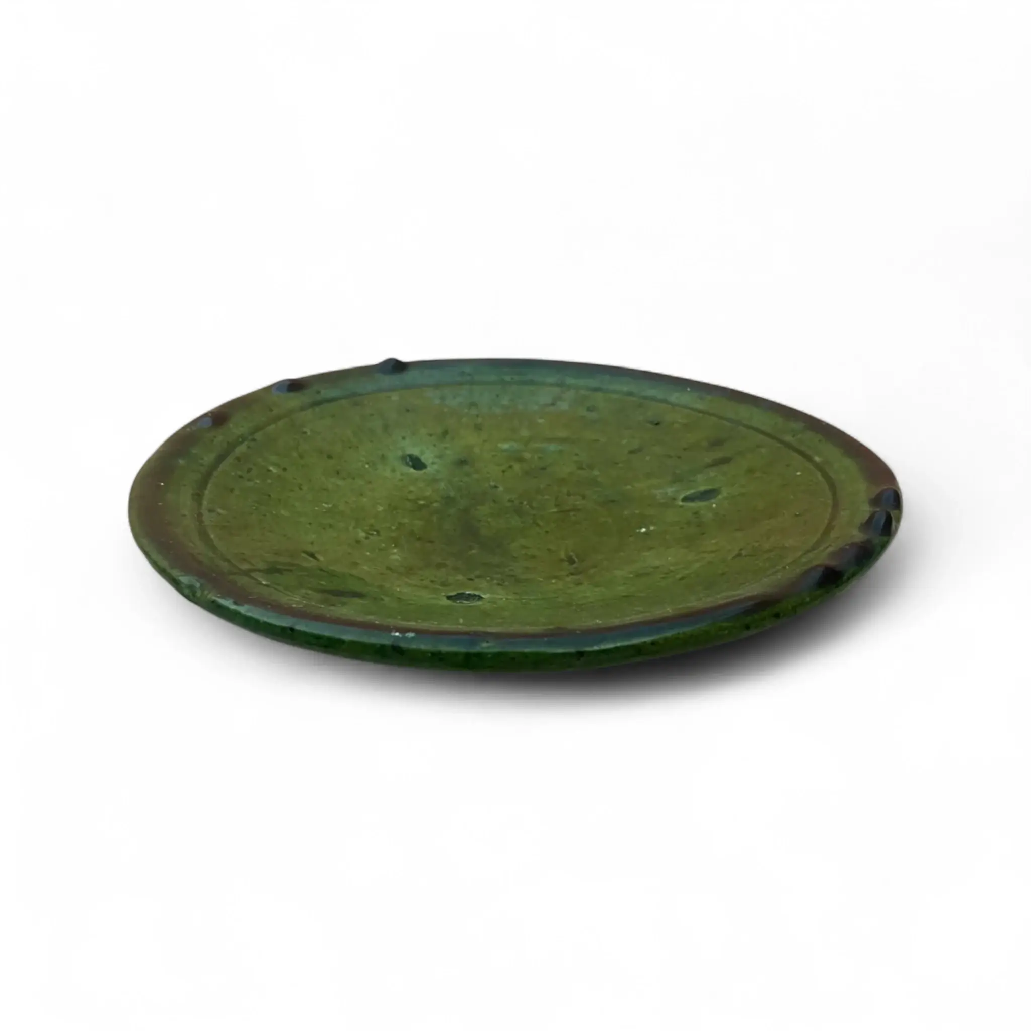Moroccantastics - Wholesale Dinner Plate - Tamegroute Green Glazed Plate: Green ceramic plates5