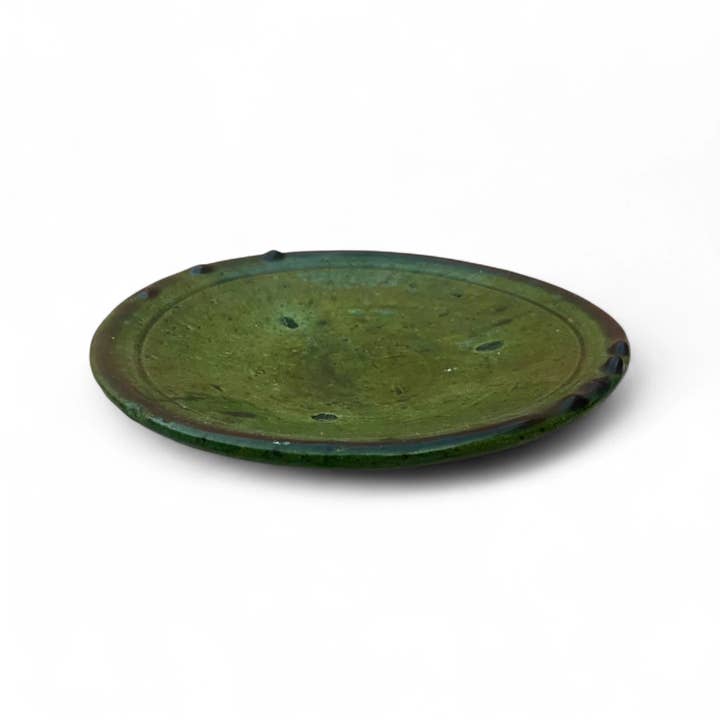 Moroccantastics - Wholesale Dinner Plate - Tamegroute Green Glazed Plate: Green ceramic plates5