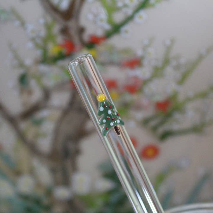 Weihnachtsbaum-Akzent-Glasstroh - Lebenslang garantiert für den Großhandel von DrinkingStraws.Glass LLC
