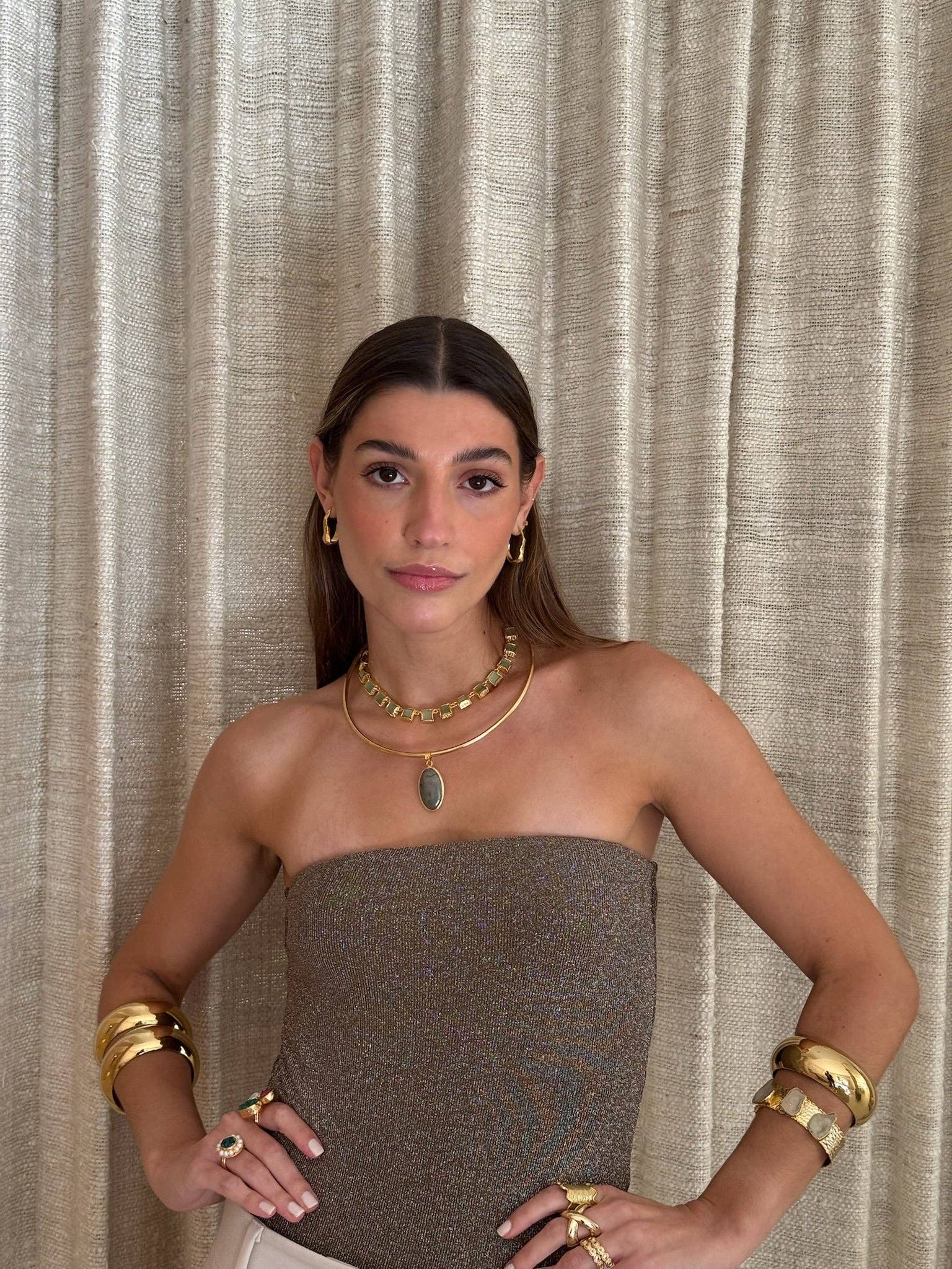 Woonder - Wholesale Choker/Collar - Green Amulet Choker2