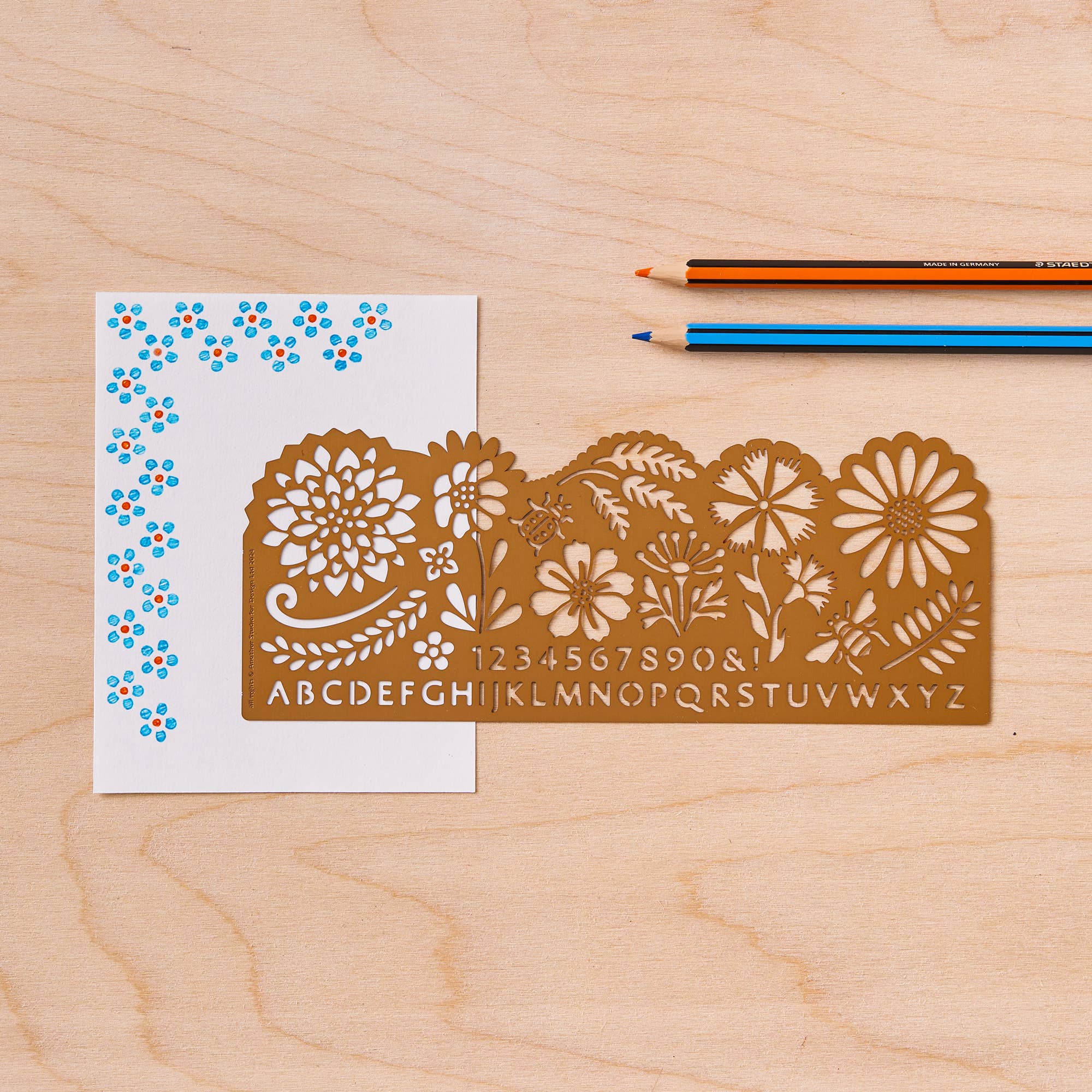 Another Studio UK – wholesale Stencil/craft die – Botanical Drawing Stencil, Arts And Journaling In Brass4