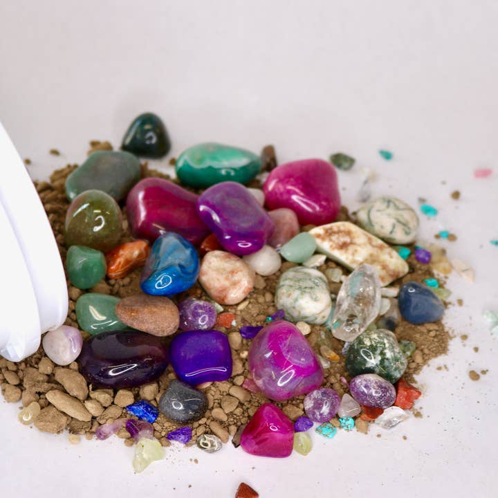 Treasure Buckets Co., LLC - Vente Kit de bricolage – enfant - Tumbled Krystal Kettle Gem Seau pour mines - Cristaux1