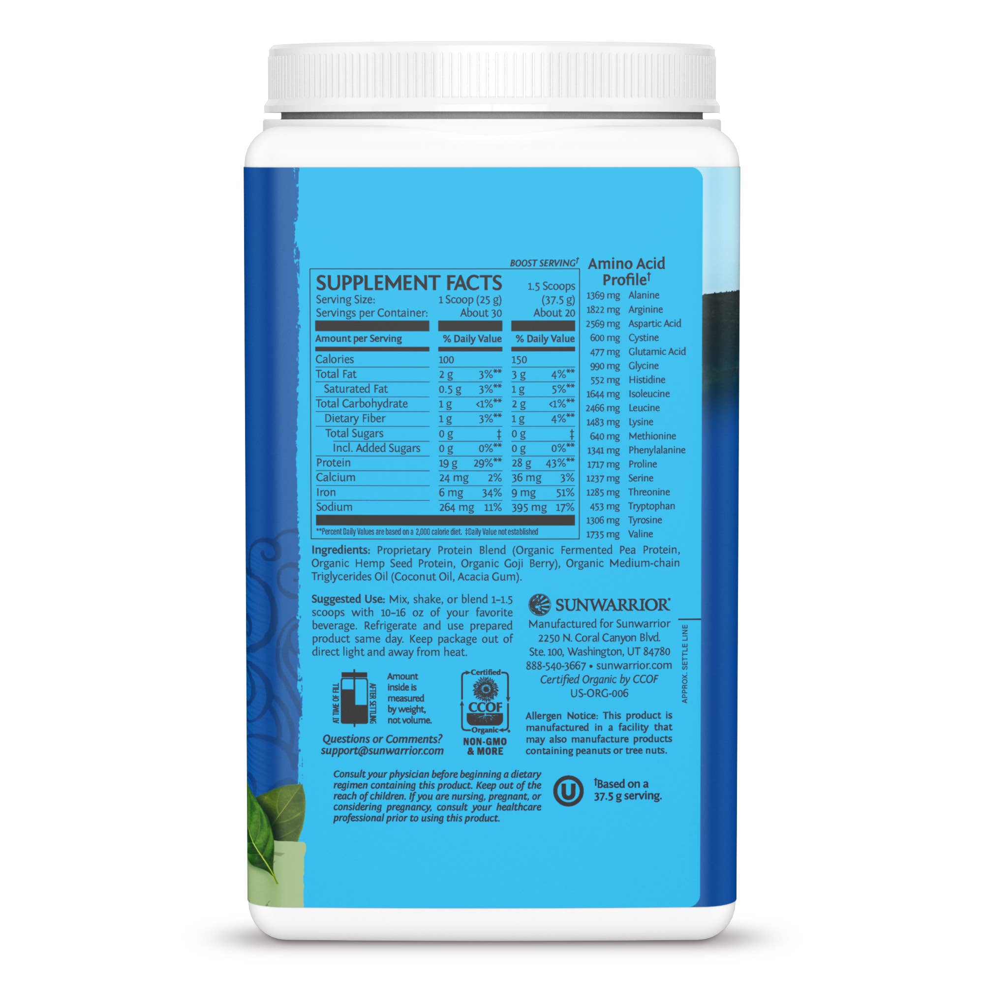 Sunwarrior - Wholesale Protein/Superfood Powder - Warrior Blend Unflavored Protein - Pea Protein Powder3