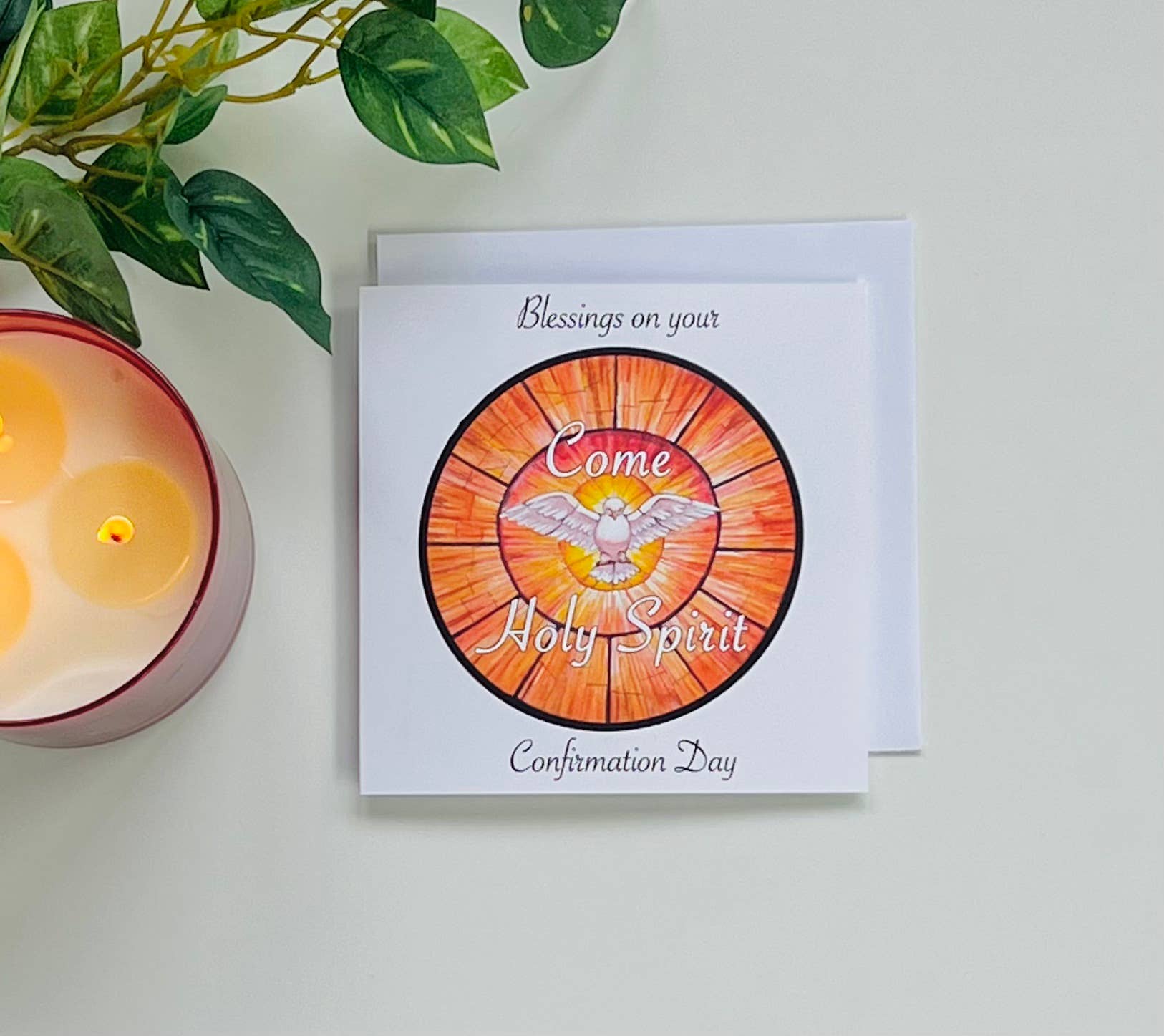 Emilia Rose Artwork LLC - Wholesale Confirmation & Communion Card - Holy Spirit Confirmation Card1