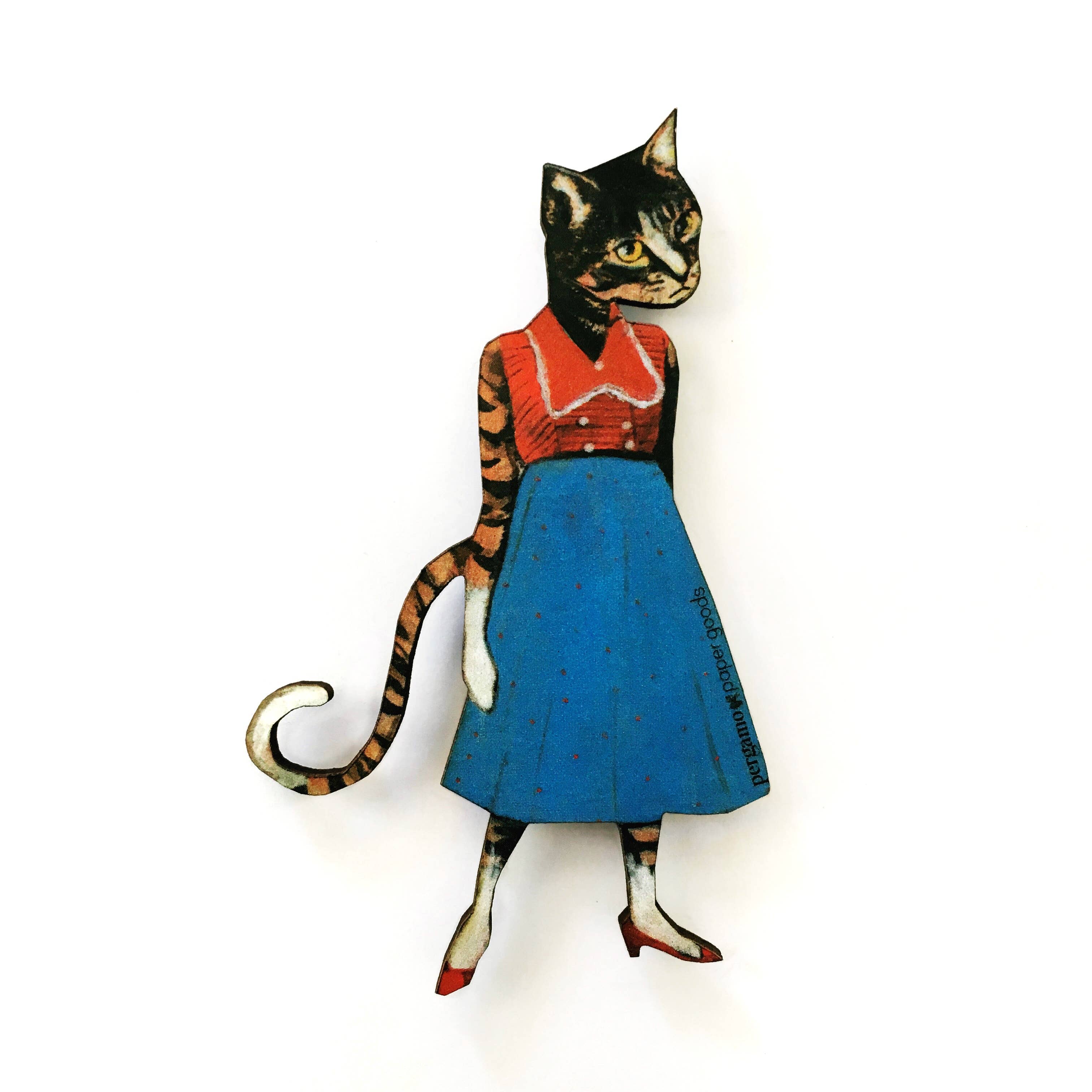 Pergamo Paper Goods - Wholesale Magnet - Cat Lady Wood Magnet2