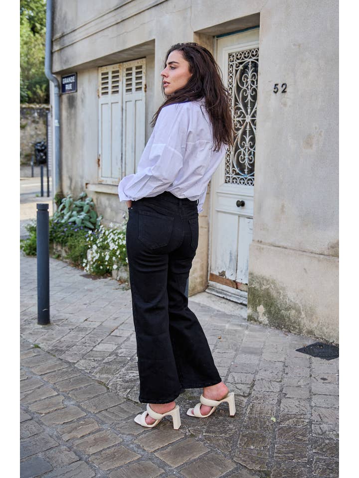 ANA & LUCY – Engroshandel Jeans - Dame – Jeans med brede ben til kvinder med smarte perler - ANA & LUCY3