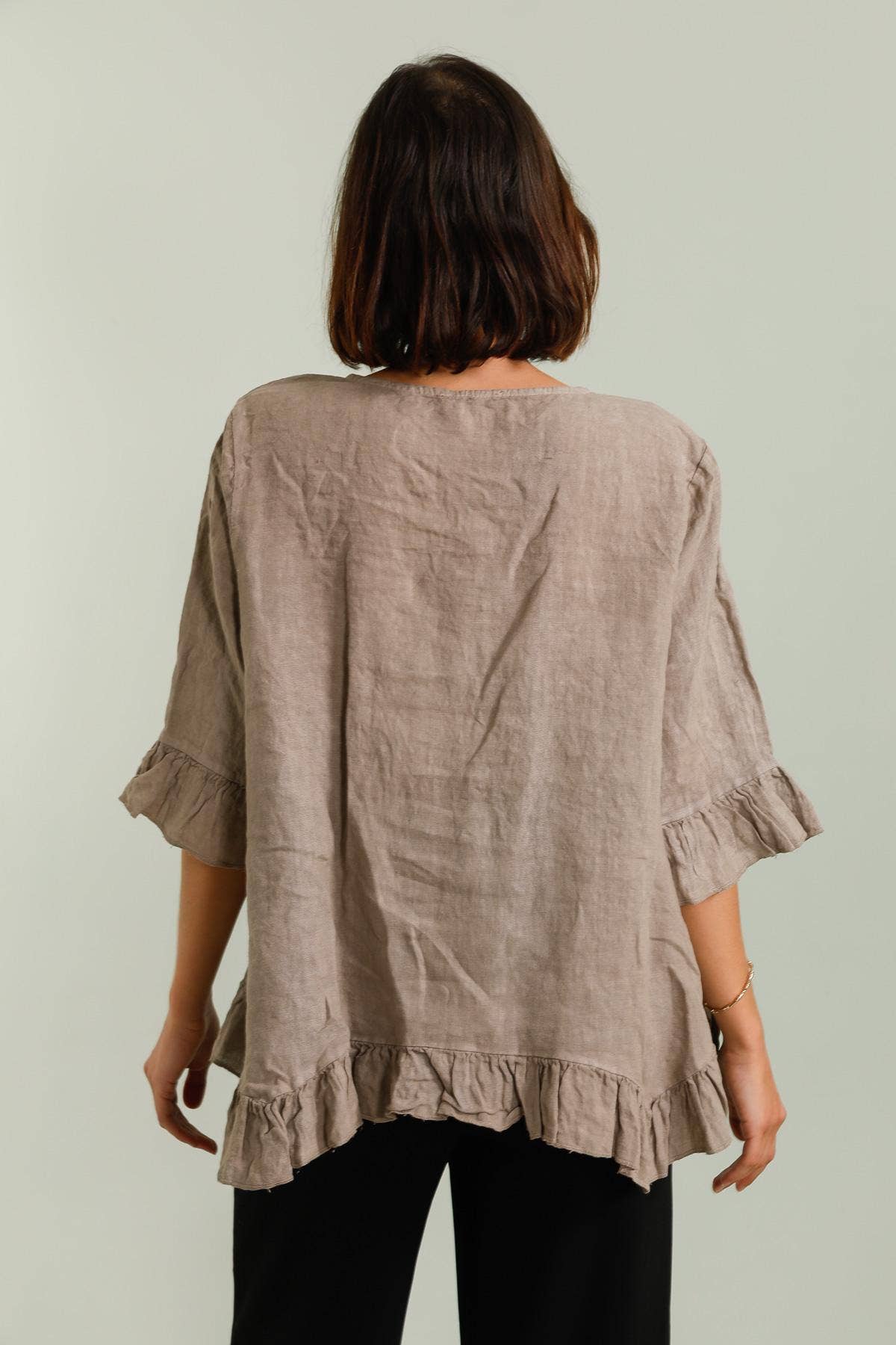 la maison des fibres naturelles - Wholesale Varsity/Baseball Jacket - Women's - Buttoned jacket 100% linen 16345