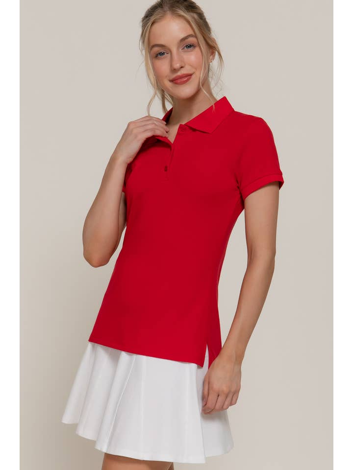 Active Basic | Active USA - Wholesale Polo - Women's - Short Sleeve Classic Pique Polo Top8