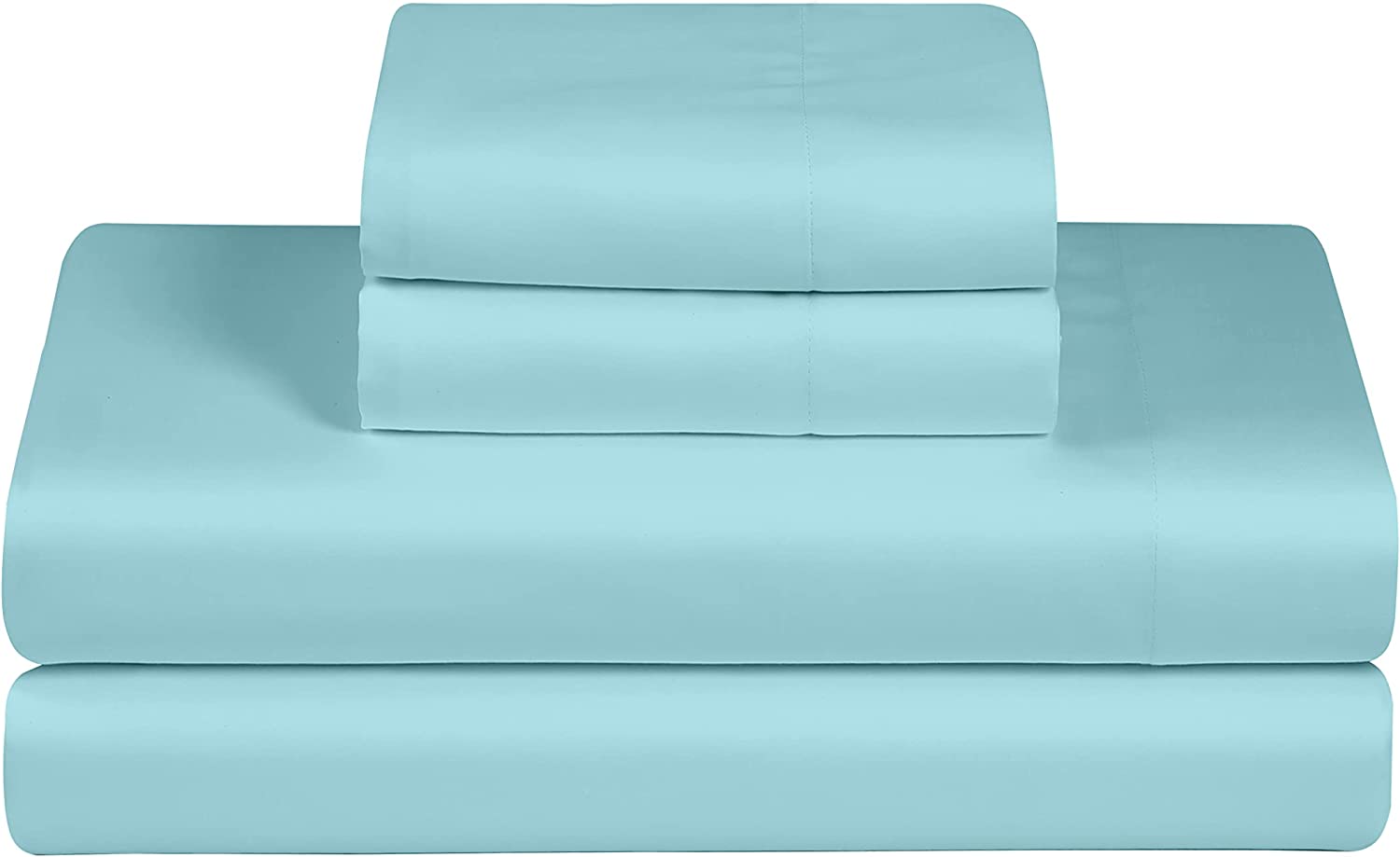 Feather & Stitch New York - Vente Parures de lit - Ensemble de draps en percale 100 % coton, 300 fils (4 pièces)0