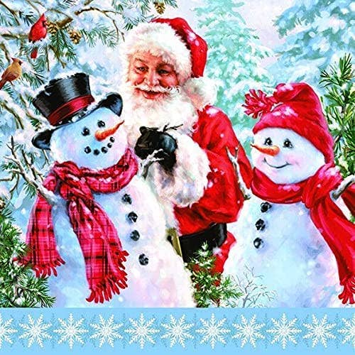 Tovaglioli di Natale Babbo Natale Pupazzo di Neve Decorativi Tovagliolo di Carta Decoupage Natalizio #2078 per la vendita all'ingrosso da parte di Decor Napkins