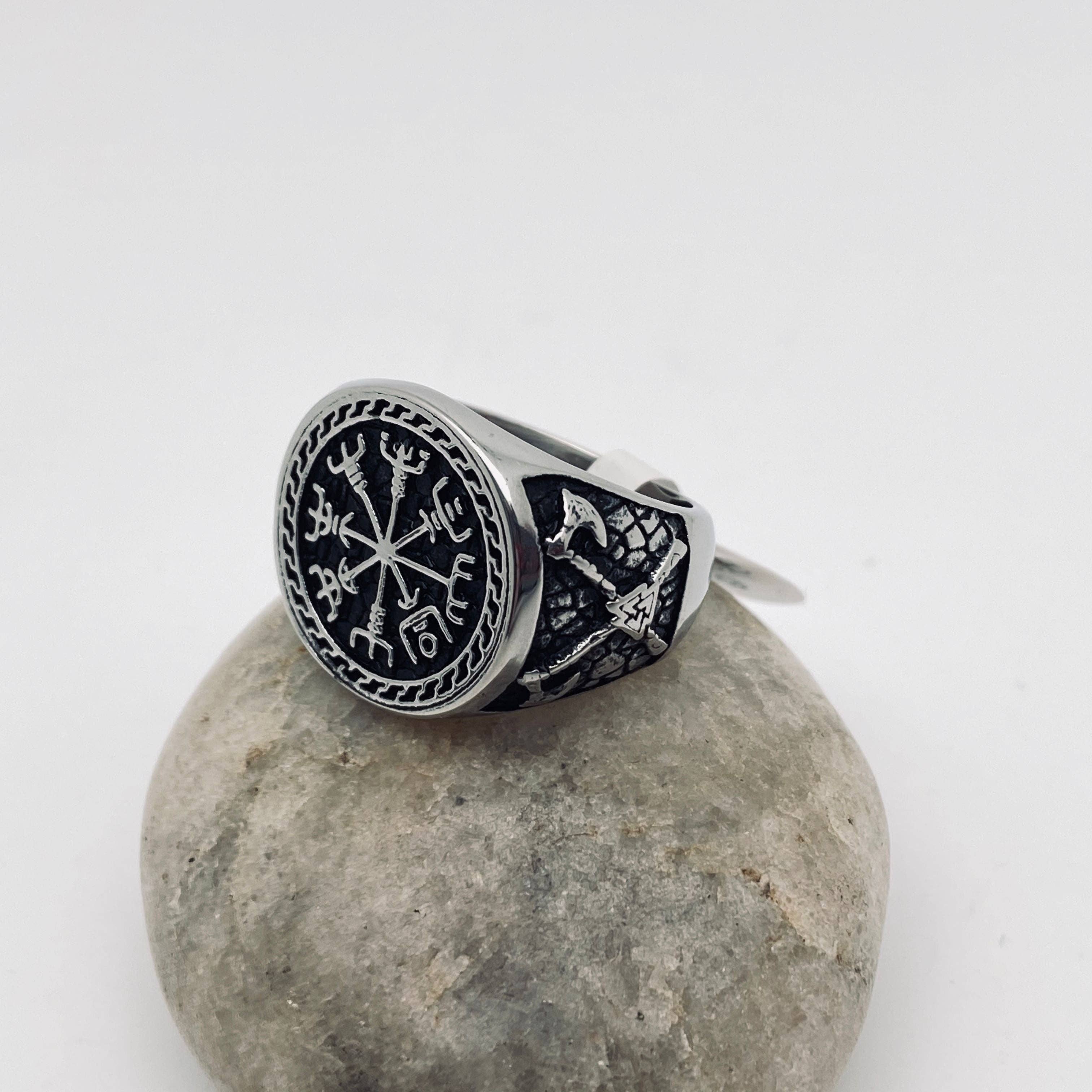 Mio Queena – wholesale Signet ring – Viking Axe Totem Men's Stainless Steel Ring - MJ/MR6