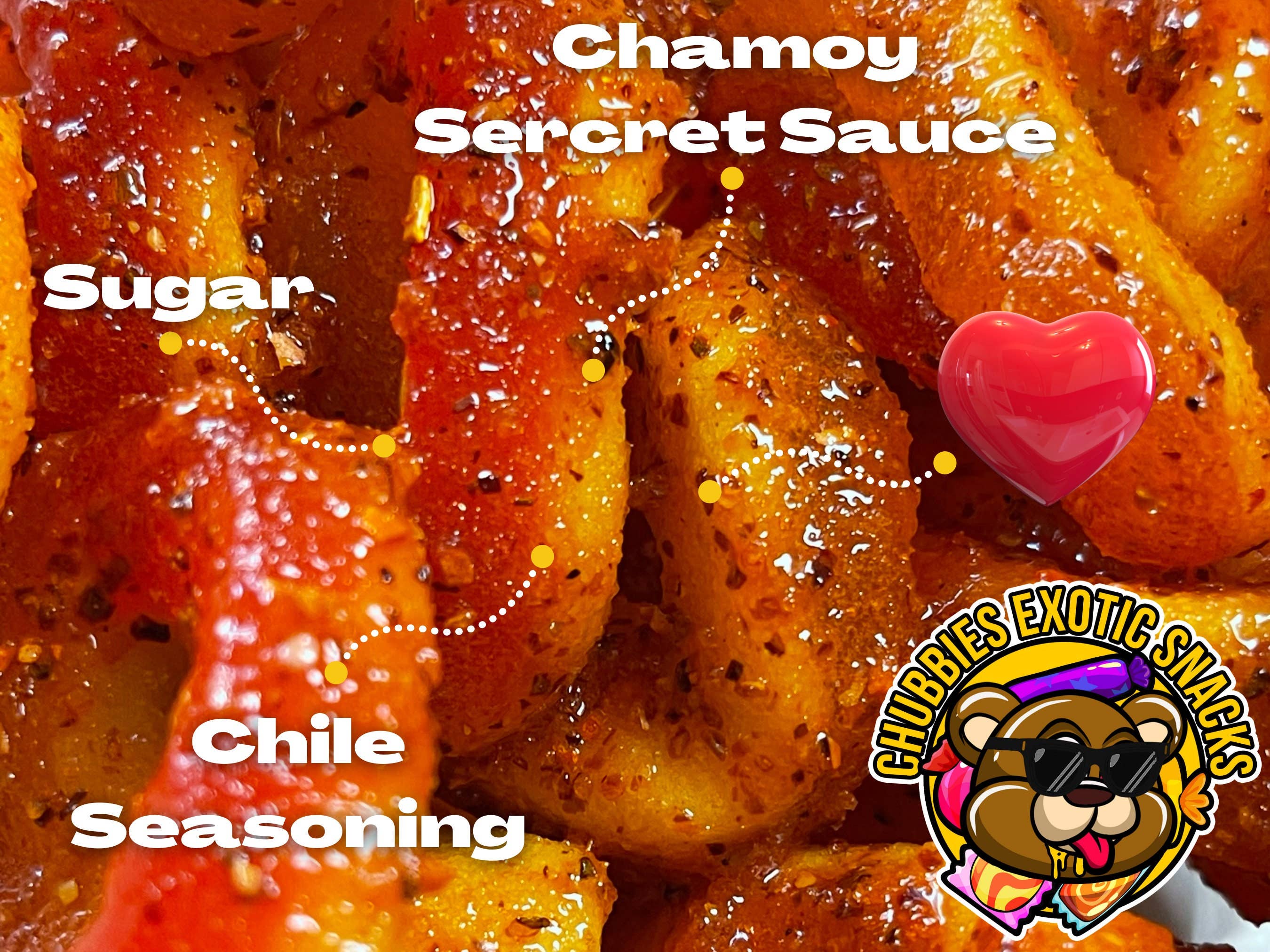 CHUBBIES EXOTIC SNACKS – wholesale Boiled sweets – Dulce Enchilados Spiced Peach Rings - Spicy Peach Rings6