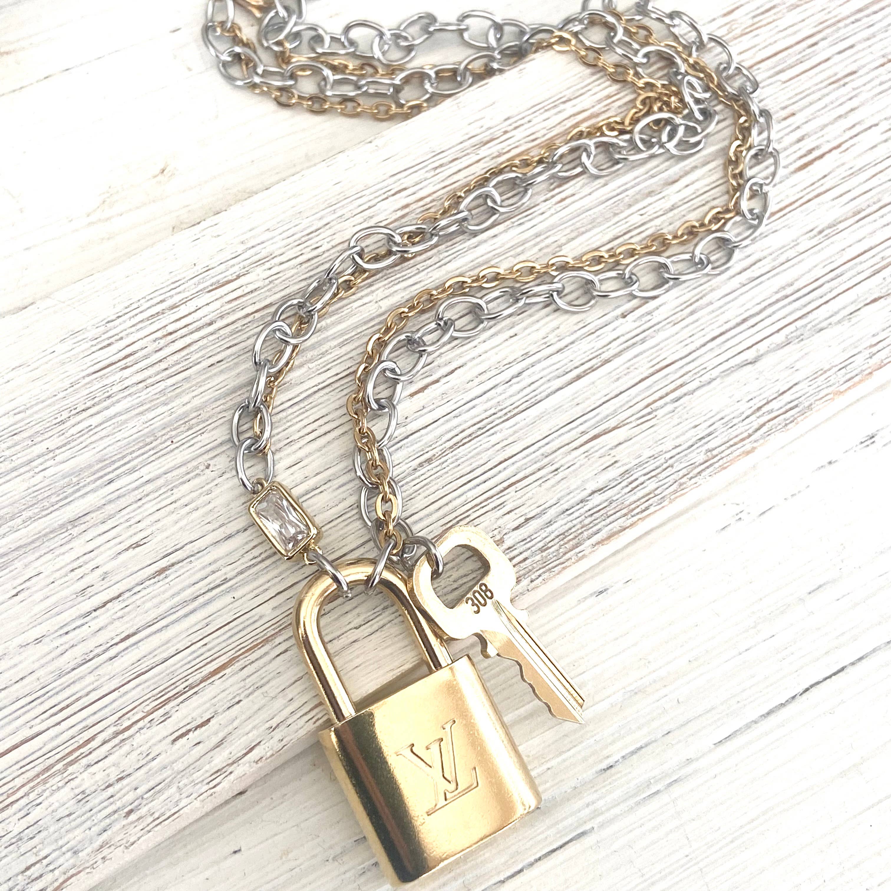 VB&CO Designs Handmade Jewelry - Wholesale Pendant/Charm Necklace - Louis Vuitton  lock necklace repurposed upcycled LV8