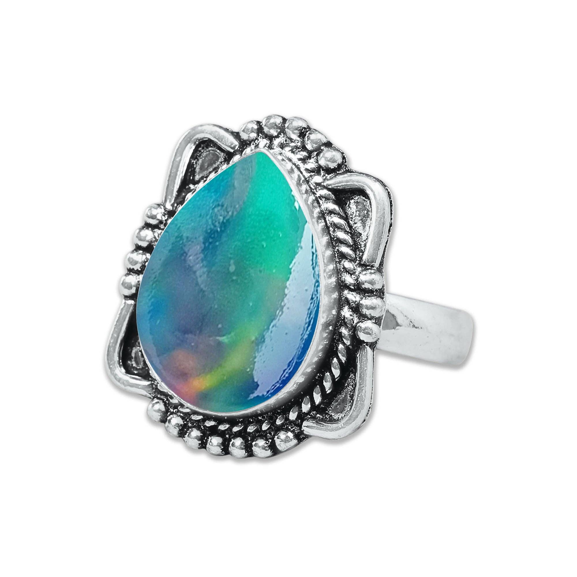 Handmade Jewels – wholesale Cocktail/Statement Ring – Aurora Opalringar – handgjorda, silverpläterade med blandade boho-mönster (tillverkas på beställning)10