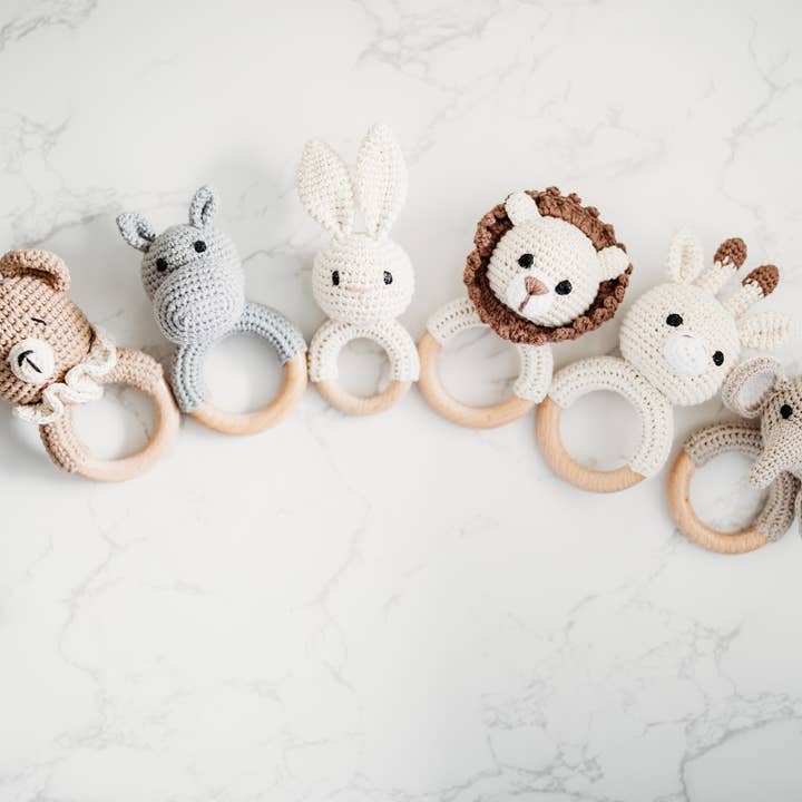 Grow With Me Baby Co - Wholesale Handheld Rattle - Baby - Baby Rattle, Crochet Baby Rattle, Animal Rattle7