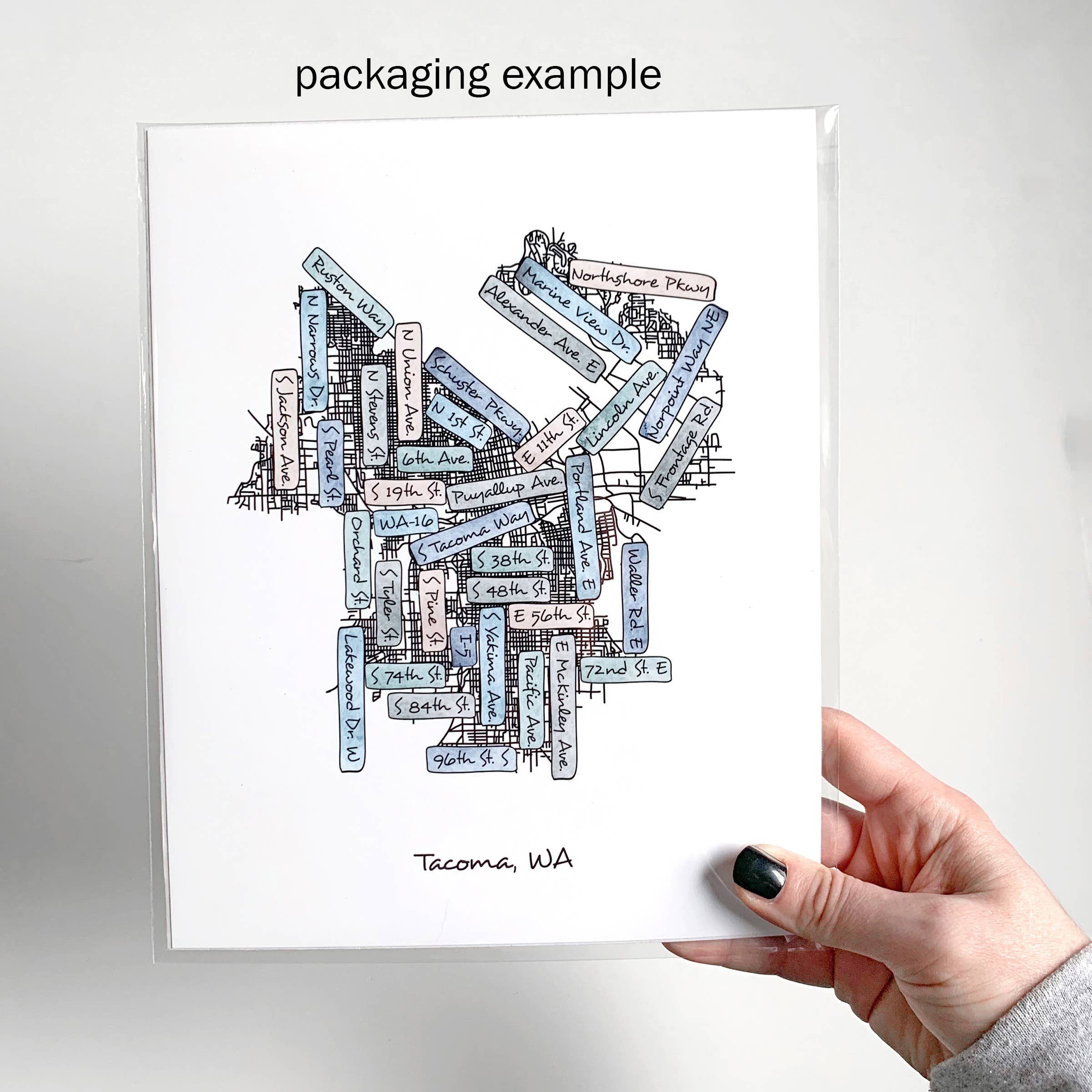 Sparks House Co. - Wholesale Art Print - Altadena California street map print, street names poster4