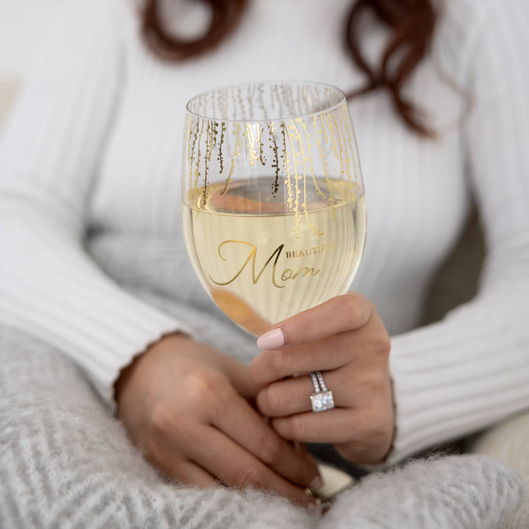 Pavilion – Großhandel Weingläser – Mom - Geschenkte 560-ml-Kristall-Weinglas mit Goldstiel1