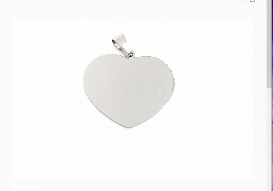 Silver Engravable steel heart pendant for wholesale on Faire0