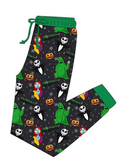 Nightmare Before Christmas Adult Bamboo Joggers (pre order) for wholesale by Brinley Jo’s Bamboo
