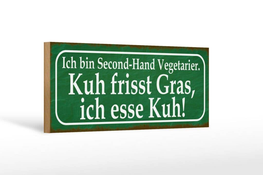 Femer - Wholesale Sign - Wooden sign saying 27x10cm I am second-hand vegetarian decorative sign wooden sign0