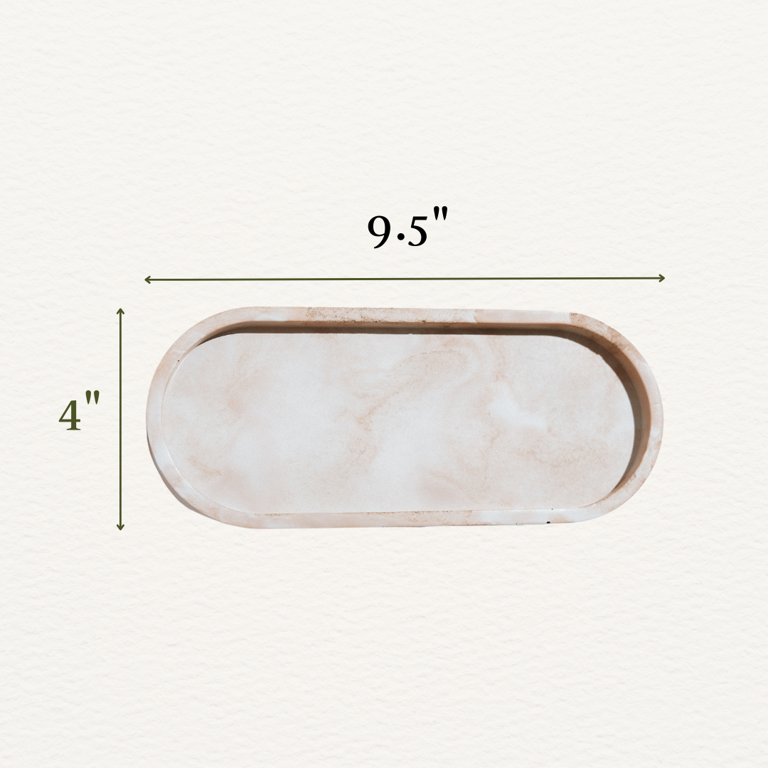 Joyful Nest Design Co. - Wholesale Decorative Tray - Decorative Tray | Oval Concrete Tray | Soap Bottle Tray 11