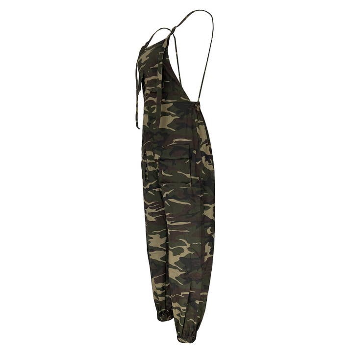 green Streetwear Loose camouflage overalls for wholesale on Faire4