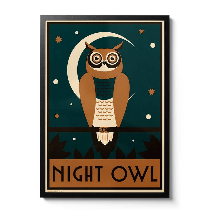 Night Owl - Giclée Print for wholesale by Telegramme Paper Co.