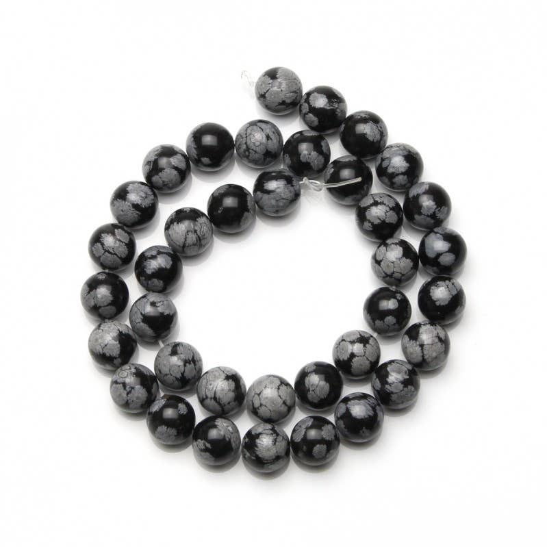 UniArt - Wholesale Craft Supplies - Snowflake obsidian round beads3