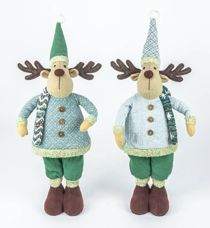 Hanna's Handiworks - Vente Décoration de Noël - Orignal de Noël Glacé - Élan Debout - 2 Assortis