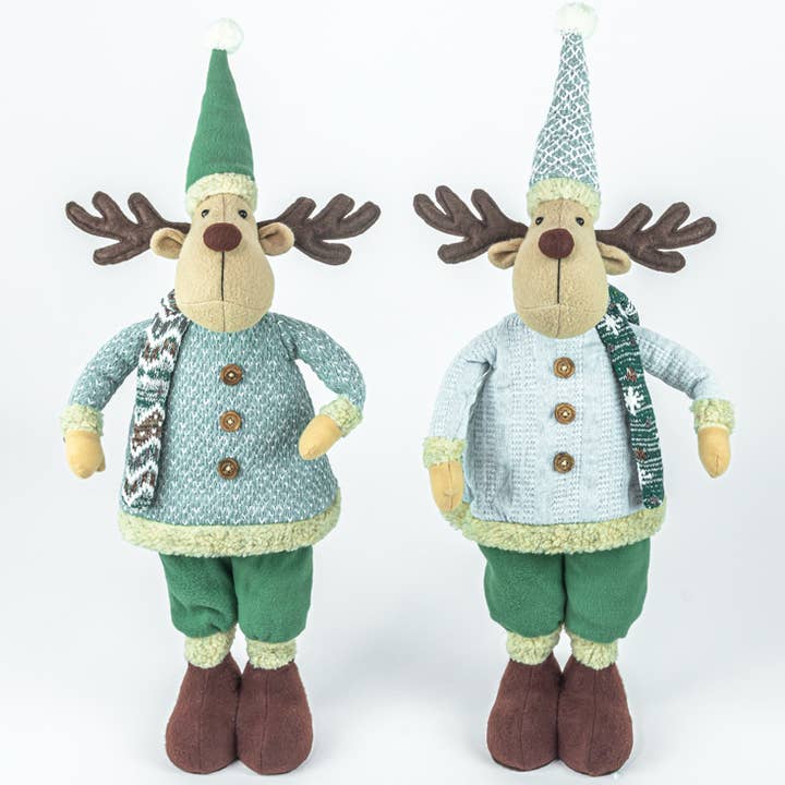 Hanna's Handiworks - Vente Décoration de Noël - Orignal de Noël Glacé - Élan Debout - 2 Assortis0