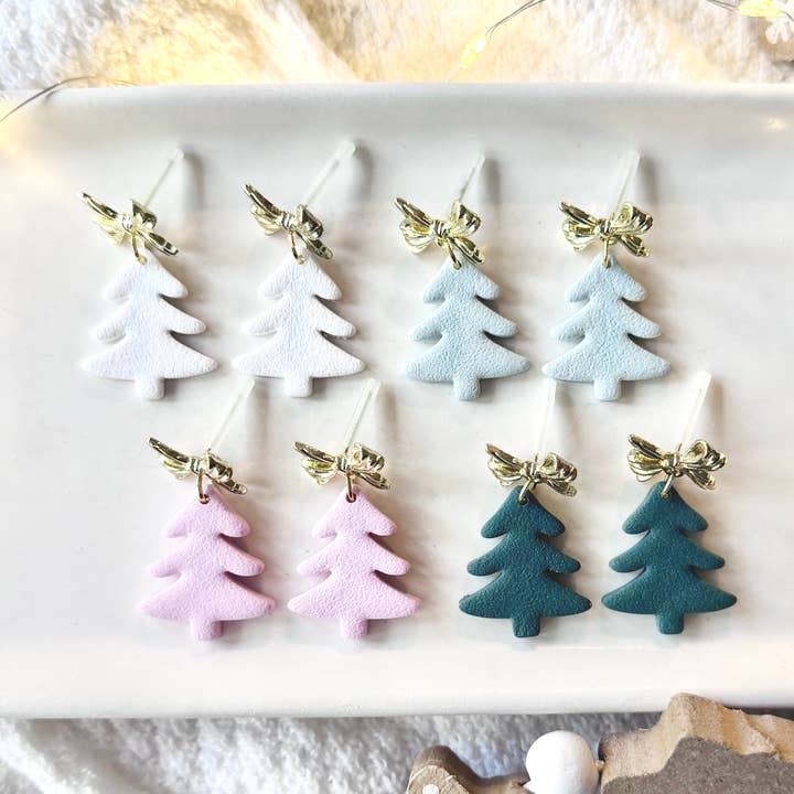 SeizeTheClayJewelry - Wholesale Dangle Earrings - Dainty Christmas Tree Earrings, Christmas Earrings0