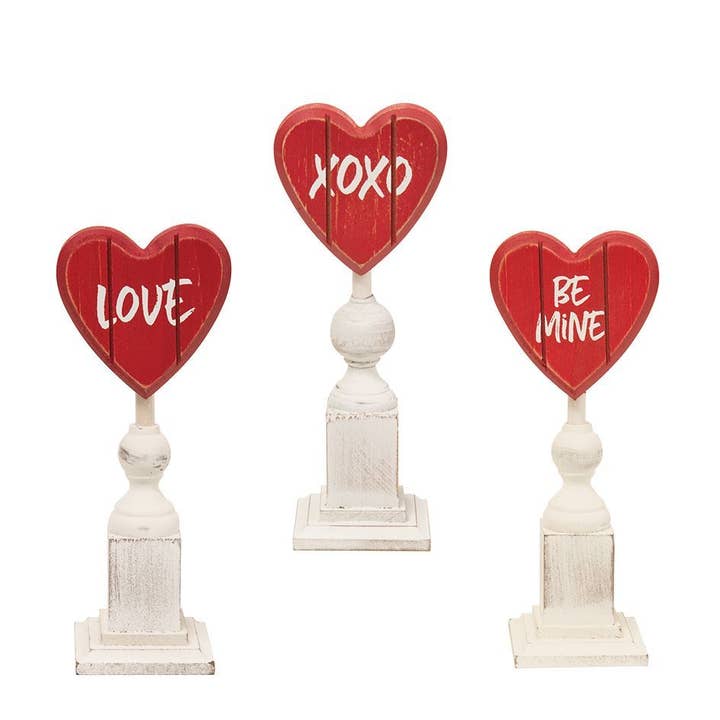 Be Mine Heart Pedestal, 3 Assorted for wholesale by Col House Designs