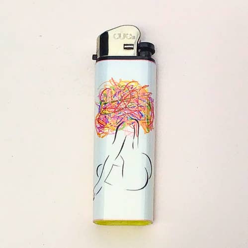 Vivrant Vixen - Wholesale Lighter - Scrambled Thoughts Handmade Art Lighter 0