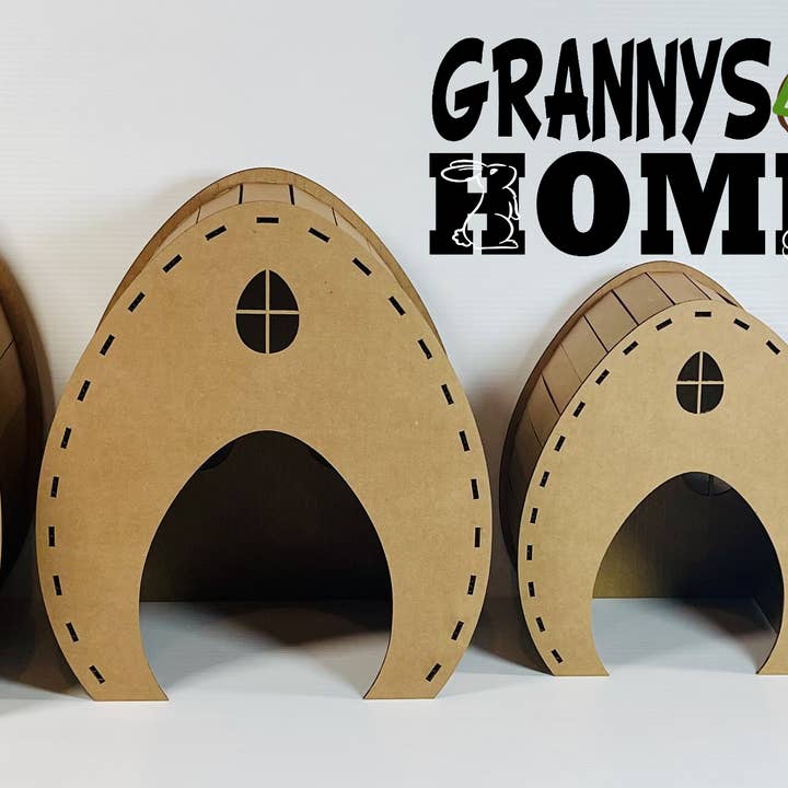 Grannys Little Homes - Vente Panier – chat et chien - Cachette en carton en forme d'œuf de Pâques4