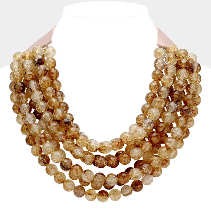 Sensibling Corp. - Wholesale Kralen/parelketting - Chunky acrylkraal gelaagde faux leren magnetische ketting