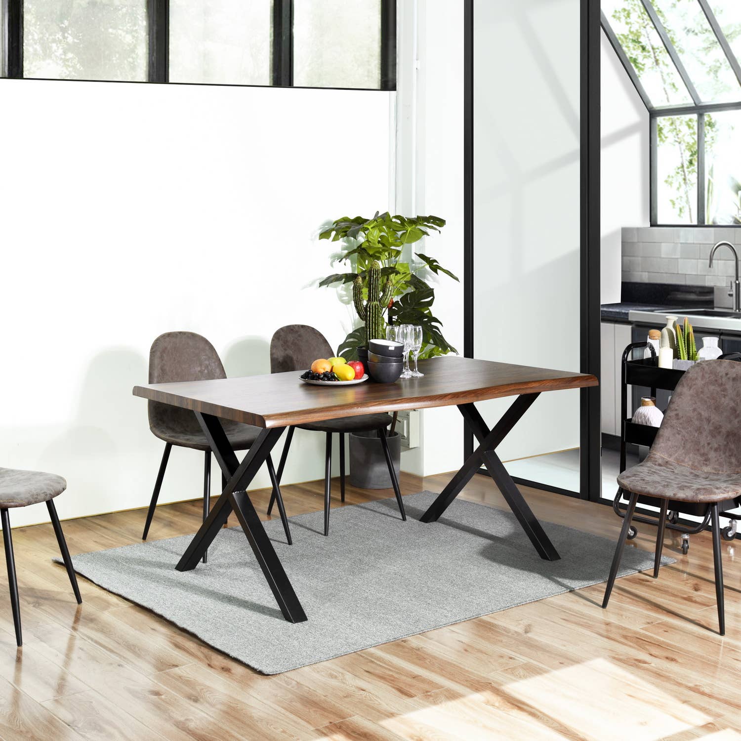 39F Inc. - Wholesale Side Table - 63in Dining Table with Wave-Edge for Family Christmas8