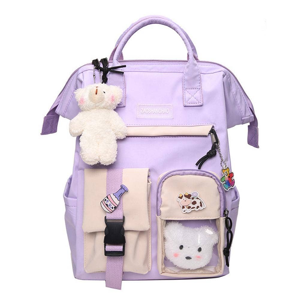 2021 Preppy Purple Backpack Women Waterproof Candy Colors Backpacks Fancy High School Bags for Teenage Girl Cute Travel Rucksack for wholesale on Faire0