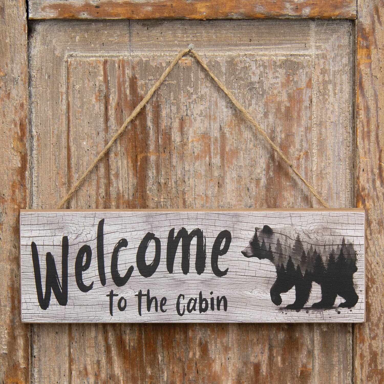 The Hearthside Collection - Wholesale Desk/Tabletop Sign - Welcome to the Cabin Forest Bear Hanging Sign1